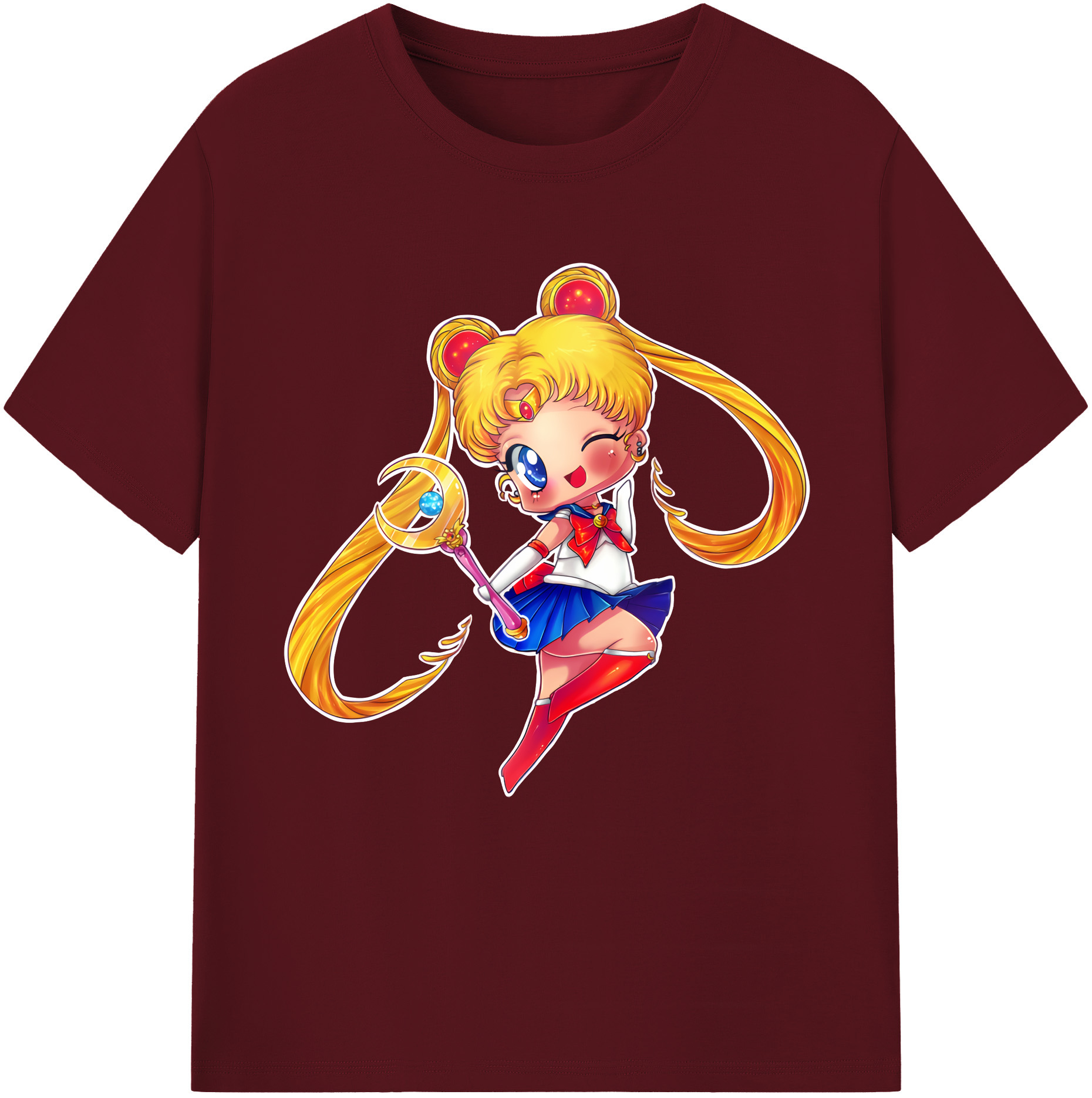 （画像用） 美少女戦士セーラームーン 月野 うさぎ つきの うさぎ Sailor Moon Tsukino Usagi 綿100％半袖Tシャツ（フロントプリント）